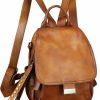 Backpack Handbags | FEIGITOR Feigitor Genuine Leather Backpack For Women Purse Retro Leather Handmade Rucksack Vintage Knapsack Casual Daypack (Brown)