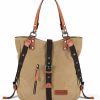 Backpack Handbags | SHANGRI-LA Shangri-La Canvas Backpack Purse Casual Tote Handbag Shoulder Bag For Women