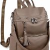 Backpack Handbags | UTO Uto Backpack Purse For Women Leather Vegan Ladies Fashion Convertible Travel Shoulder Bag With Tassel