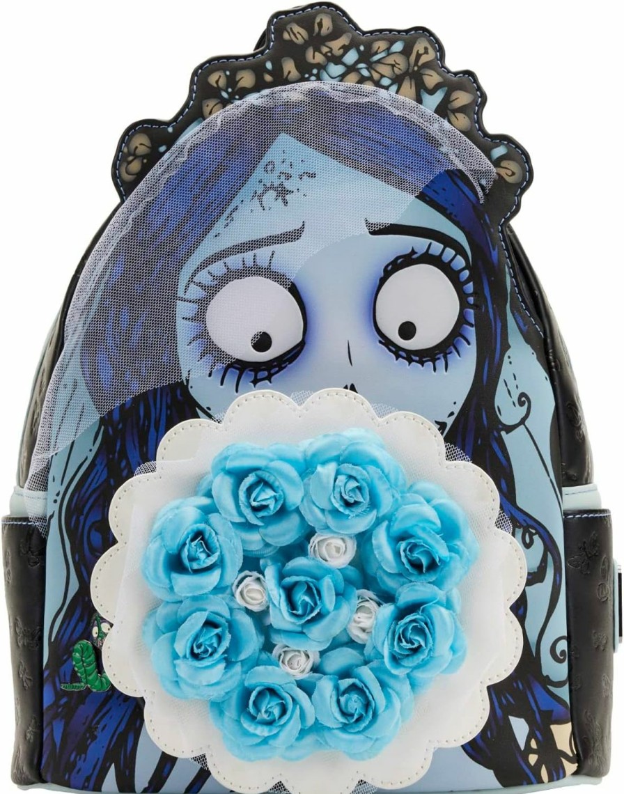 Backpack Handbags | Loungefly Loungefly Corpse Bride Emily Blue Flower Bouquet Cosplay Mini Backpack Bag Purse