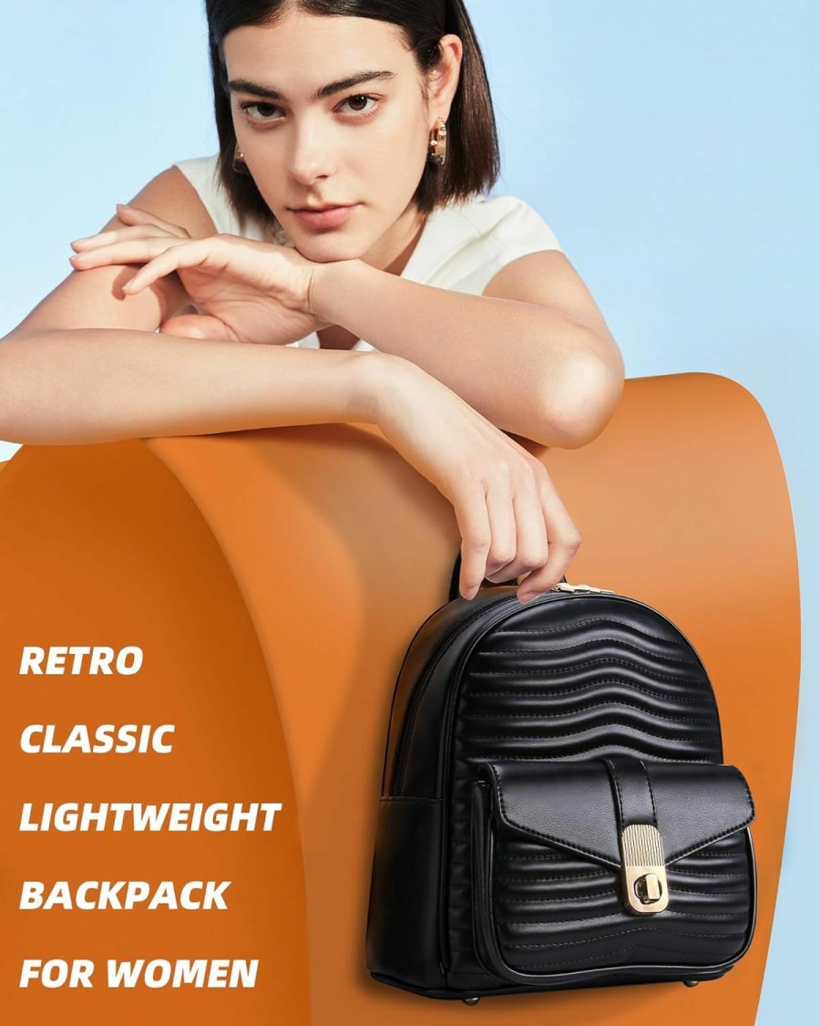 Backpack Handbags | Cinpode Cinpode Mini Backpack Purse For Women Aesthetics Small Backpack Purse Ladies Leather Bookbag Stylish Casual Travel Daypack (Black1)