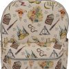 Backpack Handbags | Harry Potter Harry Potter Tattoo Art Cream Color Vegan Leather Backpack Featuring Newly Released Whimsical Icon Watercolor Allover Print, 16" Inches, Adjustable Straps, Cream