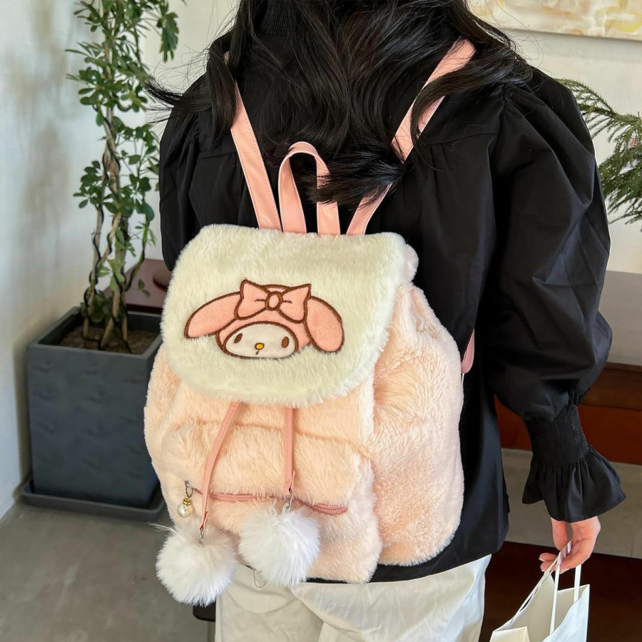 Backpack Handbags | BETENSHINE Betenshine Cartoon Backpack Cute Plush Backpack Anime Backpack Fashion Backpack Plush Bag Mini Backpacks For Girls Women (White)