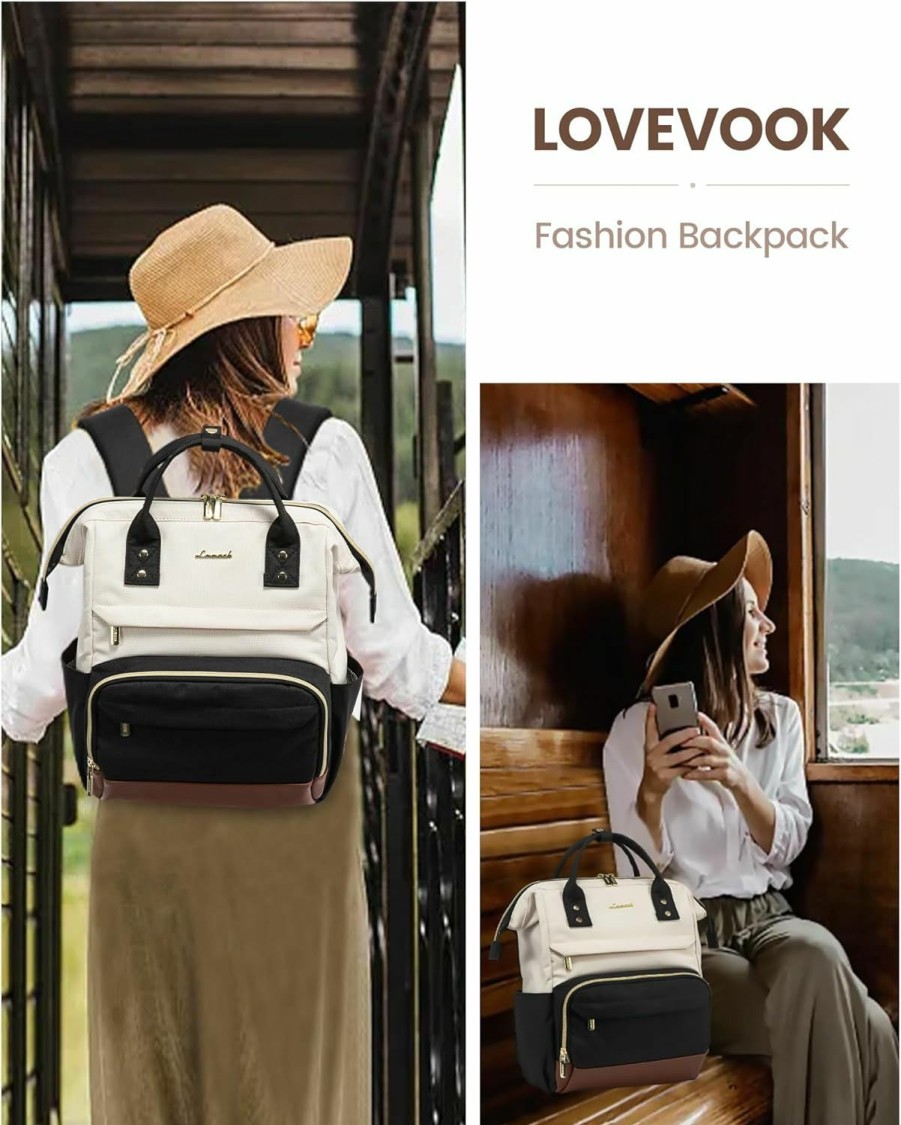 Backpack Handbags | LOVEVOOK Lovevook Mini Backpack For Women, Small Backpacks Purse, Fashion Bag For Travel Work Gift, Lightweight Daypack, Beige-Black-Brown