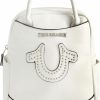 Backpack Handbags | True Religion True Religion Women'S Mini Backpack, Studded Horseshoe Logo Small Travel Bag Purse, Adjustable Shoulder Straps, White, 11 Inch