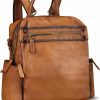 Backpack Handbags | LRTO Lrto Genuine Leather Backpack Purse For Women Vintage Casual Daypack Knapsack Handmade Rucksack Convertible Shoulder Bag (Brown) Medium