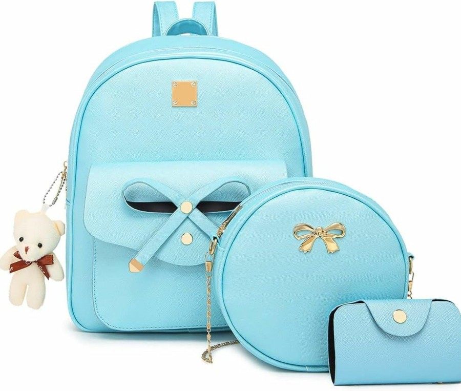 Backpack Handbags | MACCINELO Maccinelo Cute Pu Leather 3Pcs Set Backpack Mini Purse Shoulder Bag For Women Teen Girls Rucksack For Ladies Shoulder Bag