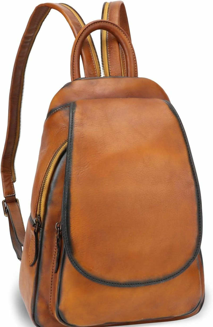 Backpack Handbags | LRTO Lrto Genuine Leather Backpack For Women Vintage Rucksack Casual College Bag Handmade Cowhide Western Daypack