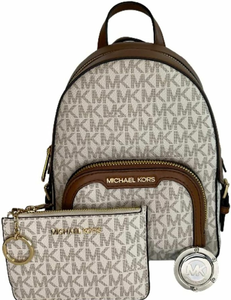 Backpack Handbags | Michael Kors Michael Kors Jaycee Xs Convertible Zip Pocket Backpack Bundled With Sm Tz Coinpouch Wallet Purse Hook (Signature Mk Vanilla)