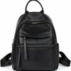 Backpack Handbags | COOLCY Coolcy Genuine Leather Backpack Purse For Women Multi-Functional Elegant Daypack For Ladies (Black) Small