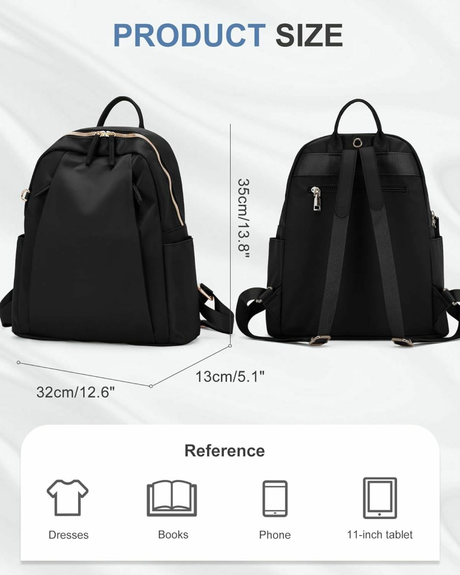 Backpack Handbags | suratio Suratio Black Mini Backpack For Women Small Backpack Purse Aesthetic Backpack Waterproof Fashion Teacher Work Backpack Casual Daypack Lightweight Backpack