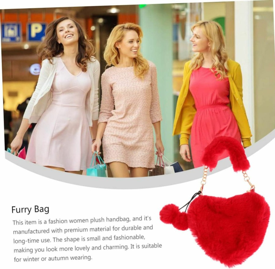 Backpack Handbags | SOESFOUFU Soesfoufu 1Pc Heart Shaped Bag Puffy Bags Tote Wallet On A String Crossbody Shoulder Bag For Women Crossbody Fuzzy