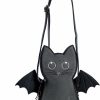 Backpack Handbags | Lost Queen Lost Queen Women'S Wendigo Bag Convertible Backpack Cute Black Cat Bat Crossbody Purse