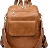 Backpack Handbags | ZOCILOR Zocilor Backpack Purse For Women, Stylish Leather Design, Large Capacity Travel Shoulder Bag (Brown)