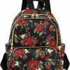 Backpack Handbags | ALAZA Alaza Red Roses Black Women'S Backpack Purse Causal Daypack Work Travel College Business Trip Bag Shoulder Bag