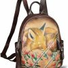 Backpack Handbags | FEIGITOR Feigitor Genuine Leather Backpack For Women Hand Painted Knapsack Purse Handmade Rucksack Casual Daypack (Pattern1)