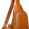 Backpack Handbags | CENUNCO Cenunco Genuine Leather Sling Bag Crossbody Shoulder Sling Backpack Chest Purse