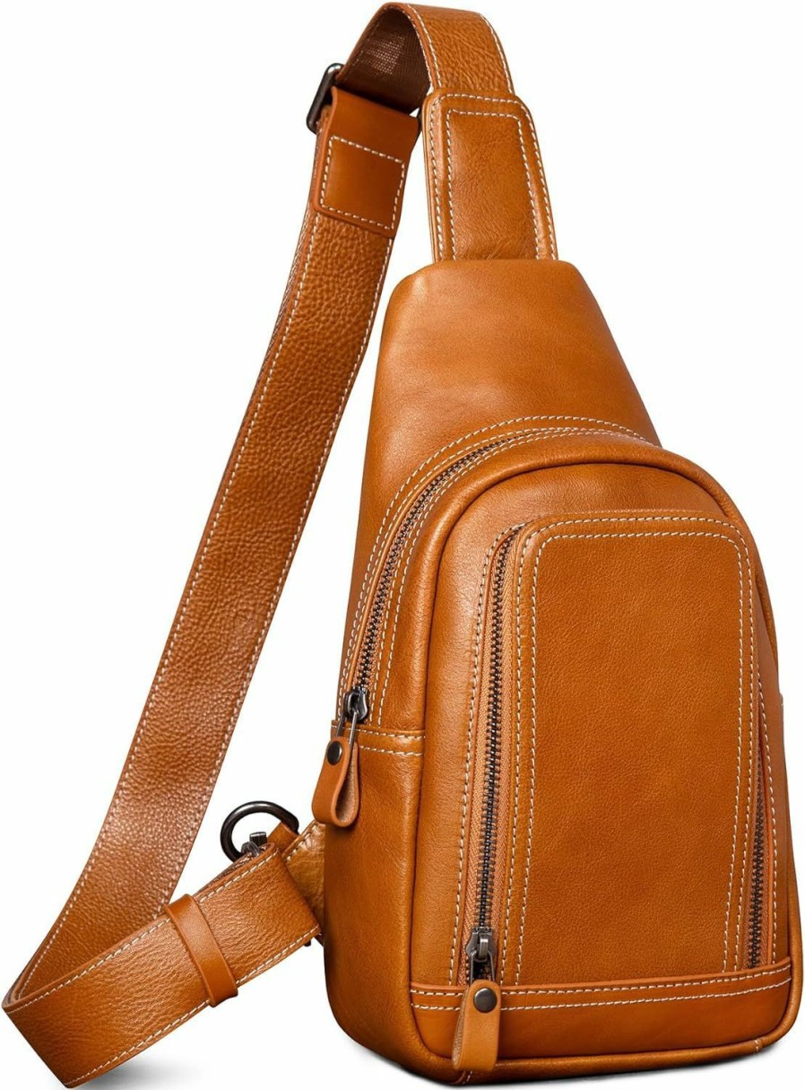 Backpack Handbags | CENUNCO Cenunco Genuine Leather Sling Bag Crossbody Shoulder Sling Backpack Chest Purse