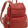 Backpack Handbags | Le Donne Le Donne Leather Women'S Multi-Pocket Backpack Purse Premium Full-Grain Colombian Vaquetta Cowhide Leather (Cafe)