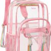 Backpack Handbags | YaKuss Yakuss Clear Backpack Purse Large Transparent Backpack Heavy Duty Thick Pvc Backpack With Reinforced Straps See Through Backpack For Travel Casual Work Pink