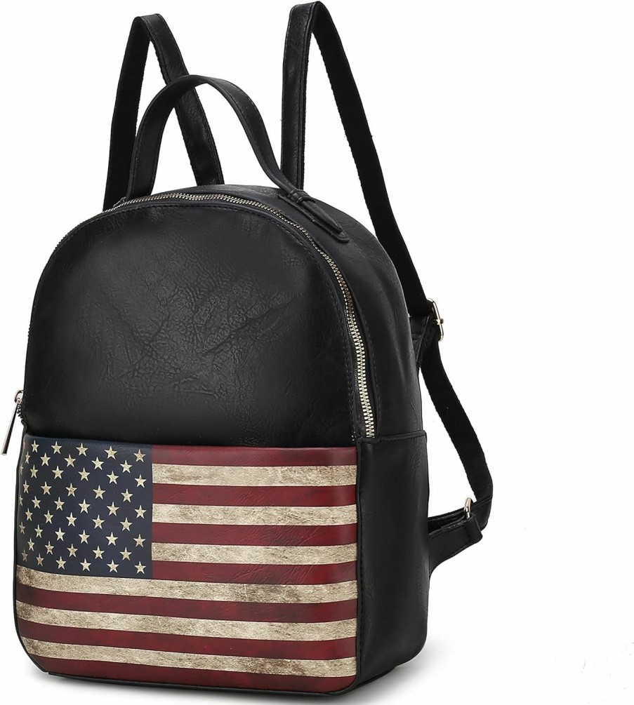 Backpack Handbags | MKF Collection Mkf Collection American Flag Backpack For Women, Vegan Leather Patriotic Bookbag Top-Handle American Pride Travel Daypack