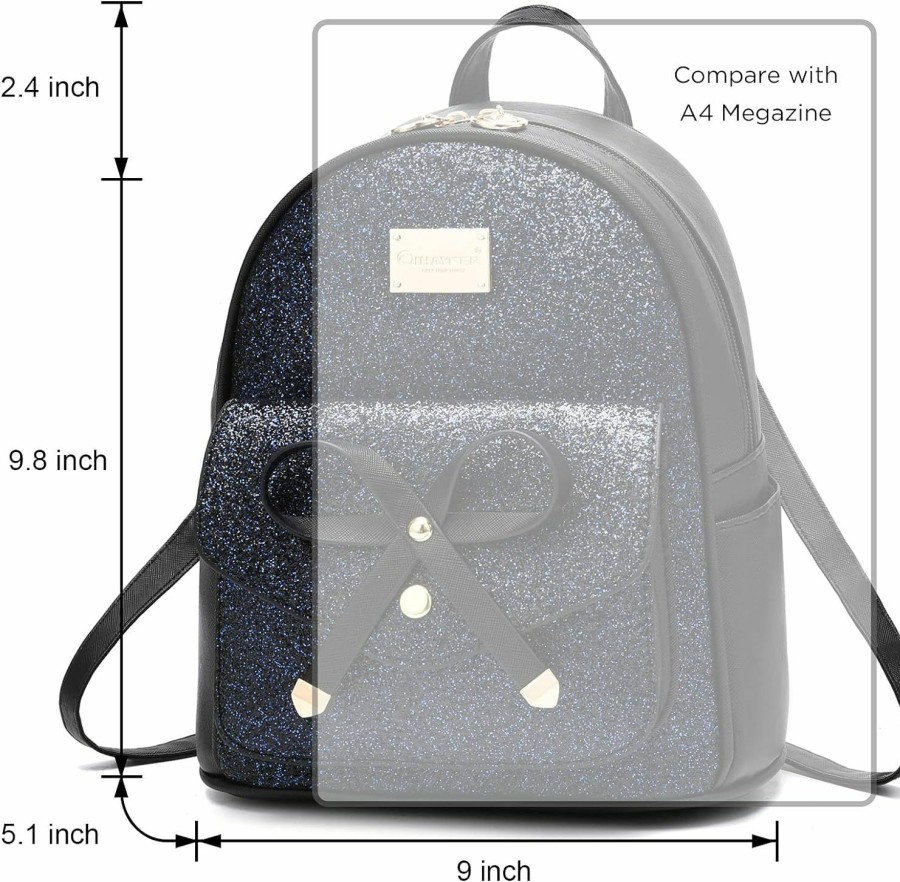 Backpack Handbags | I IHAYNER I Ihayner Women Cute Glitter Sequin Mini Backpack For Women Small Bowknot Leather Purse Fashion Backpack Purse For Women