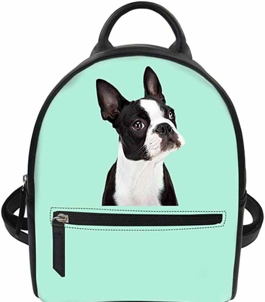 Backpack Handbags | Amzbeauty Amzbeauty Cute Dogs Print Pu Leather Small Backpack For Women Teen Girls Casual Mini Daypack Shopping Purse Travel Handbag