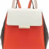 Backpack Handbags | Calvin Klein Calvin Klein Women'S Nolan Top Handle Backpack, Fiery Orange/Brown/Khaki, One Size