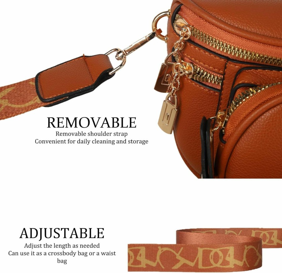 Backpack Handbags | Verlas Verlas Crossbody Bags For Women Fashion Shoulder Bag Pu Leather Sports Bag Causal Chest Bum Bag Sling Purse Brown Backpack With Adjustable Strap For Shopping Dating Traveling Gifts For Her