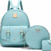 Backpack Handbags | I IHAYNER I Ihayner Girls 3-Pieces Fahsion Leather Backpack Purse Set For Women Rucksack For Ladies Satchel Bag For Girls