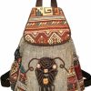 Backpack Handbags | POPUCT Popuct Cotton Small Backpack Purse Fashion Hand Knitting Mini Casual Chest Bag For Women(Bohemian)