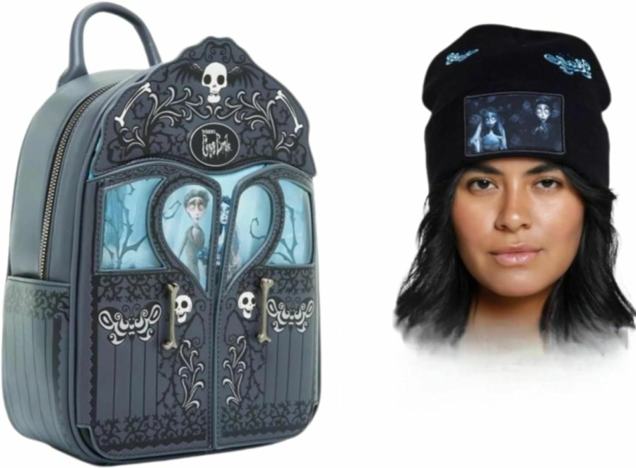 Backpack Handbags | FashionFritz & Little Bitz Fashionfritz & Little Bitz Women'S Mini Backpack & Coordinating Beanie Bundle Compatible With Corpse Bride - Bundle Includes One Mini Backpack & One Beanie