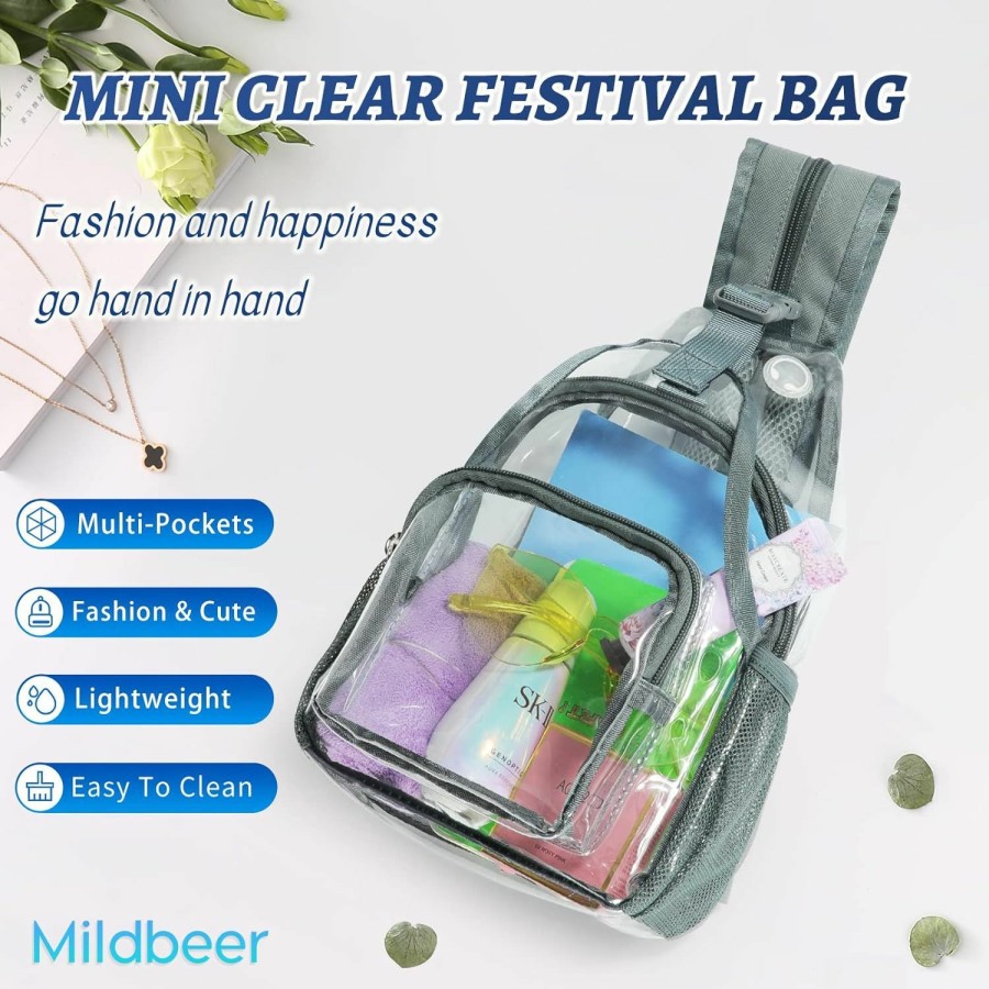 Backpack Handbags | Mildbeer Small Clear Bag Stadium Approved Music Festival Bag, Mini Clear Shoulder Bag, Cute Extra Small Clear Backpack Purse