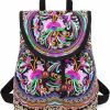 Backpack Handbags | MAZEXY Mazexy Embroidered Backpack Purse For Women, Boho Elegance Vintage Ethnic Floral Shoulder Handbag (Sapphire Red)