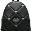 Backpack Handbags | Love Moschino Love Moschino Women'S Backpack Application Hearts Jc4089Pp Unique Black, Black