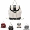 Backpack Handbags | Mlingxsel Mlingxsel Backpack Purse For Women, Leather Shoulder Bag For Woman, Fashionable Chain Drawstring Design Mini Backpack (White)