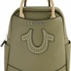 Backpack Handbags | True Religion True Religion Mini Backpack, Studded Horseshoe Logo Small Travel Bag Purse For Women, Adjustable Shoulder Straps