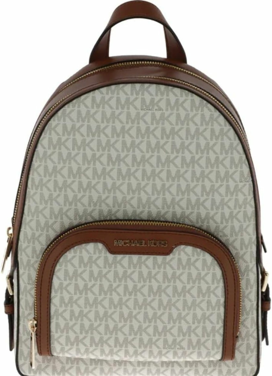 Backpack Handbags | Michael Kors Michael Kors Abbey Jaycee Medium Backpack Vanilla Multi Mk Signature