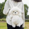 Backpack Handbags | Chongker Chongker Stuffed Realistic Poodle Dog Shaped Backpack - Handcrafted Plush Poodle Stuffed Animal Backpack For Women Anniversaries (White)