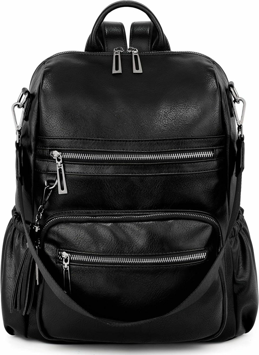 Backpack Handbags | UTO Uto Backpack Purse For Women Leather Vegan Ladies Fashion Designer Rucksack Convertible Travel Shoulder Bag With Tassel