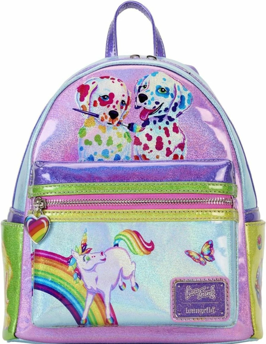 Backpack Handbags | Loungefly Loungefly Lisa Frank Color Block Mini Backpack Double Strap Shoulder Bag Purse