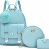 Backpack Handbags | I IHAYNER I Ihayner Mini Backpack Purse For Teen Girls 3-Pcs Fashion Backpack Cute Travel Daypacks Women Pompom Backpack Shoulder Bag