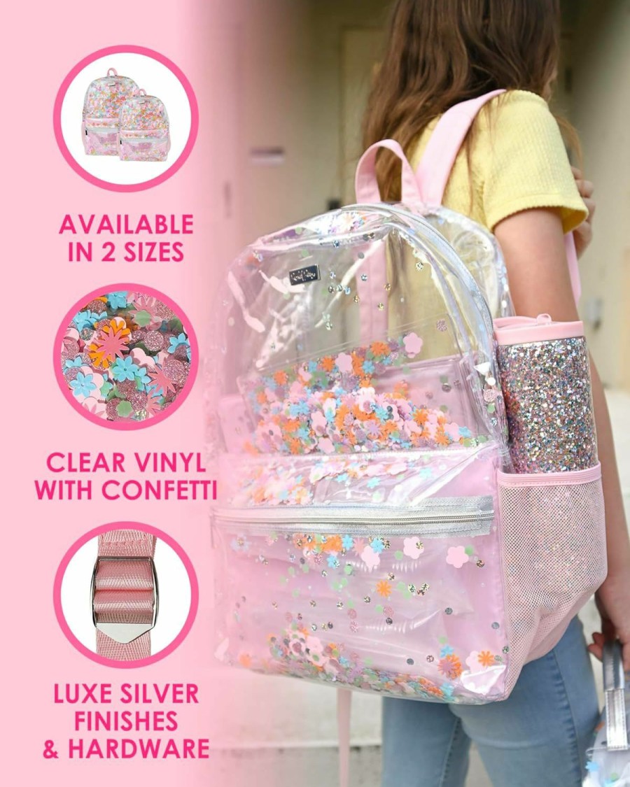 Backpack Handbags | Packed Party Packed Party Flower Shop Clear Backpack; Women And Girls Fashion Book Bag; For Ladies At School, Work, Travel, And The Beach (Medium)