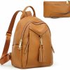 Backpack Handbags | Kattee Kattee Genuine Leather Backpack Purses For Women Soft Casual Daypack Fashion Travel Bags With Wristlet Wallet (Brown)