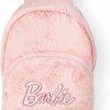 Backpack Handbags | Barbie Barbie Ladies Fluffy Backpack | Womens Classic Patch Logo Teddy Bear Rucksack Bag In Pink | Adjustable Straps & Spacious