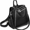 Backpack Handbags | Uromee Uromee Backpack Purse For Women Vegan Leather Rivet Studded Ladies Fashion Travel Small Shoulder Bag Convertible