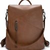 Backpack Handbags | molshine Molshine Vegan Leather Anti Theft Backpack,Fashion Casual Travel Rucksack Bag Shoulder Daypack Handbags For Women Hb041 (Brown)