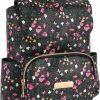 Backpack Handbags | Jessica Simpson Jessica Simpson Mini Drawstring Magnetic Flap Backpack For Women For Work, Recreation, Commuting & Traveling In Black Blossoms