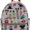 Backpack Handbags | Disney Disney 100 Mini Backpack Purse With Multi Character Allover Print & Molded Metal Logo Charm, 10.5 Inch, Adjustable Straps, Faux Leather