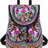 Backpack Handbags | MAZEXY Mazexy Embroidered Backpack Purse For Women, Boho Elegance Vintage Ethnic Floral Shoulder Handbag (Pink)